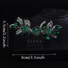JWICOS Bridal Green Crystal Hair Comb Wedding Headpiece Prom Party Festival Hair Accessories for Women and Girls