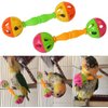 YuanHolumid 2Pcs Multicolour Bird Parrot Toy Rattle Birds Fun Exercise Plastic Double-Headed Bell Pet Toys Small and Medium Birds Foraging Foot Toy,Bird Toys, Pet Supplies