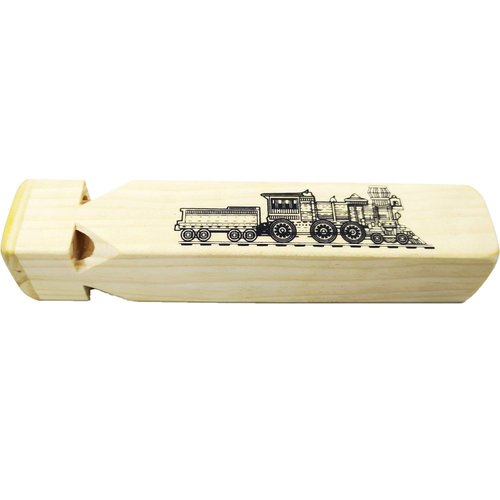 Fartime 4 PCS-Wooden Train Whistle Musical Toy for Kids (4 Tone)
