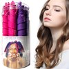 50pcs No Heat Hair Curlers For Long Hair, Heatless Hair Curlers For Long Hair, 22Inch Spiral Hair Curlers Styling With 6pcs Styling Hook For Women （purple-rosered）