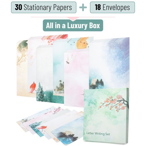 Mr. Pen- Boxed Stationary Letter Paper and Envelopes Set, 30 Stationary Papers+18 Envelopes, Stationery Sets, Stationary Set, Stationary Paper, Letter Stationery Set with Envelopes, Stationery Paper