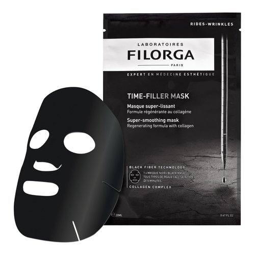 Filorga Time-Filler Super Smoothing Face Mask, Sheet Mask Soaked in Renewing Serum with Collagen and Polysaccharides For Visibly Smoother Skin in 15 Minutes, Hydrating Facial Treatment, .67 fl. oz.