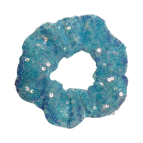 12 Pcs Bling Mermaid Sequins Dance Scrunchies Cheer Scales Hair Scrunchies For Thick Hair School Performance Scrunchy Sports Ponytail Holder Wrist for Girls Cosplay Show (Blue)