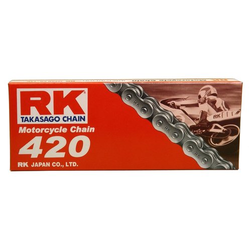 RK Racing Chain M420-98 (420 Series) 98-Links Standard Non O-Ring Chain with Connecting Link