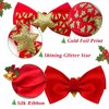 azuza 2 Pack Christmas Cat Collar with Bells Christmas Cat Bowtie with Christmas Tree and Santa Claus Pattern Xmas Breakaway Cat Collar Size Adjustable from 8"-12"