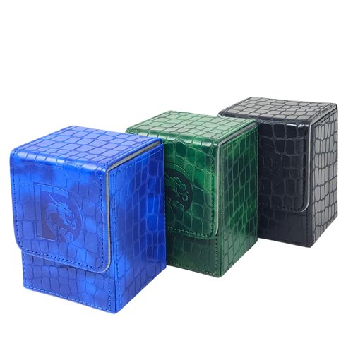 DRAGONSCALE Trading Card Deck Box | Dragon Leather Snakeskin TCG Deck Box Case | Holds Up To 80+ Sleeved Cards | Durable & Lightweight Leather Deck Case | MTG Magic | D&D Dungeons & Dragons (3 Pack)