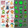Partywind 204 Glow Styles Individually Wrapped Sheets Kids Tattoos, Luminous Party Supplies Favors for Boys and Girls, Birthday Goodie Bag Stuffers for Children
