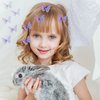 10 Pcs Purple Butterfly Hair Clips Pearl Fabric Fashionable Bobby Pins Non-Slip Barrette Kawaii Hair Accessories for Girls and Women