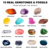 CAPKIT Gemstone Gem Dig Kit, STEM Educational DIY Toys Science Kit- Dig Up 15 Unique Real Gemstone, Rocks, Mining Unique Gifts, Archaeology- Best Gifts for Boys Girls Kid Toys