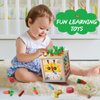 BESTAMTOY 6 in 1 Wooden Activity Cube,Montessori Baby Toys for 3 Year Old, Sorting & Stacking Board, Montessori Early Educational Toys, Boy and Girl Birthday Gift