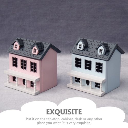 Toyvian Dollhouse Miniature House Wooden Dollhouse kit Christmas Village Houses Toy House Model Tiny Wooden