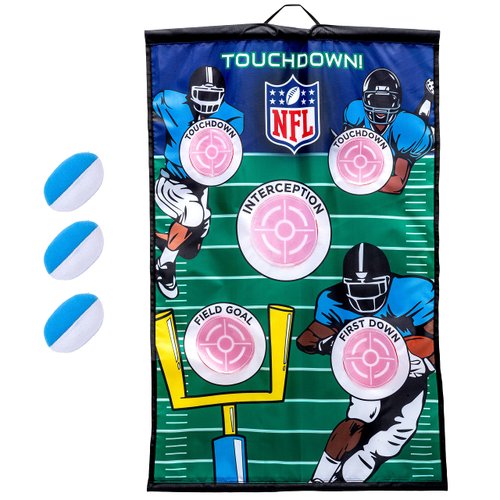 Franklin Sports NFL Football Target Toss Game - Kids Over The Door Mini Football Throwing Game with (3) Mini Footballs - Perfect Indoor Football Toy for Kids - 36" x 24"