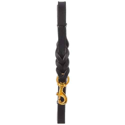 Ray Allen Mfg Signature K9 Braided Leather Leash, 4-Feet x 3/4-Inch, Black