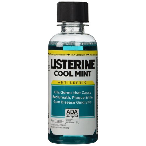 Listerine Cool Mint Antiseptic Mouthwash Travel Size 3.2 Ounces (Pack of 6)