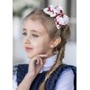2Pcs Softball Hair Bow Clips 4.5" Grosgrain Ribbon Bows with Alligator Clips Hair Barrettes Hair Accessories for Little Girls Teens(white)