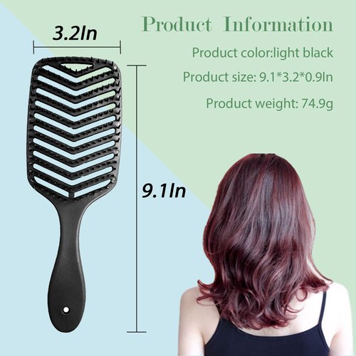 Hzyxgs Hair Brush - Professional Curved Vented Brush - Detangling hair brush - Ideal for all hair types - Wet Brush For Women, Men