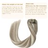 Ash Brown Highlights Platinum Blonde Clip in Real Human Hair Extensions for Women 22 Inch Remy Brazilian Clip on Human Hair Natural Straight Clip ins Hair Invisible Double Weft 60G 5 PCS