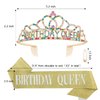 Chanaco Birthday Crown Birthday Sash for Women Birthday Queen Sash Tiaras for Women Happy Birthday Decorations Birthday Gifts for Women