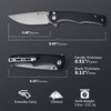 SENCUT Crowley Pocket Knife Button Lock Folding Knife for EDC, Black G10 Handle Satin D2 Blade Foldable Small Knife with Clip, Everyday Carry Knife for Men Women Indoor Outdoor Gift S21012-4