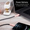 Cordinate USB-C to Lightning Cable, 6 Ft, Braided Cord, Fast Charge, Compatible with iPhone 13/12/11/Pro/Pro Max/Mini, iPad Pro, AirPod Pro, Blush/Charcoal, 58650
