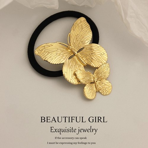 Hair Tie for Women, Metal Ponytail Hair Cuff, Gold Hair Cuff, Gold Ponytail Cuff Metal Hair Ties ...