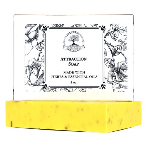 Art of the Root Attraction Shea Herbal Soap Bar | Handmade with Herbs & Essential Oils | Love, Money, Manifestation & Prosperity Rituals | Wiccan Pagan Spiritual Magick