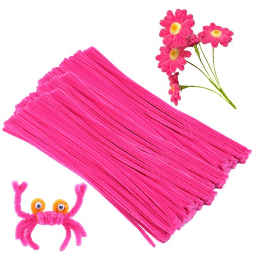Zxiixz 100Pcs Pipe Cleaners, Pipe Cleaners Craft, Chenille Stems Creative Craft Pipe Cleaners for Festivals Decorations, Crafting Pipe Cleaners Craft Supplies for Home DIY Hand Arts Decorations/Rose