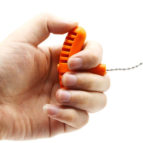 PiscatorZone 2PCS Rescue Cable Wire Hunting Fishing Hiking Camping Saw Wire Survival Chain Saw with Orange Handles Piscator Zone Outdoor Equipments