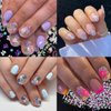30 Sheets Colorful Flower Nail Art Stickers 3D Self-Adhesive Spring Summer Nail Art Design Flowers Rose Daisy Cherry Blossoms Nail Decals Pink Floral Nail Design Nail Stickers for Woman Girls
