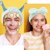 Atoden Spa Headband and Wristband Set Skincare Headband Makeup Headband Bowknot Snail Headbands Wrist Bands for Washing Face Cute Animal Face Wash Headband for Women Girls (Green)