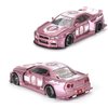 True Scale Miniatures Model Car Compatible with Nissan Skyline GT-R (R34) Kaido Racing Factory V1 Pink 1/64 Diecast Model Car Kaido House KHMG128