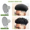 KOUPA Magic Silicone Curly Hair Brush, One Piece Twist Curl Comb for Afro Curls, Washable Hair Tool for Men Women, Grey, 2 Pieces