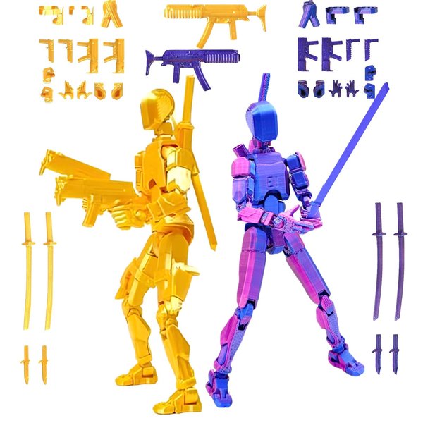 (Assembly Completed) T13 Action Figure Set, Titan 13 Action Figures, 3D Printed Dummy 13 Multi-Jointed Movable Robot Toy, Diy Lucky 13 Action Figure for Kids Adult Christmas Birthday Gifts (B&G)