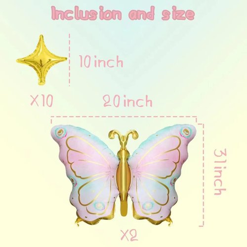 Butterfly Balloons, Butterfly Birthday Decorations, Butterfly Birthday Party Decorations, Birthday Balloons for Girls Birthday, Baby Shower, Wedding, Flower Butterfly Party Decorations Supplie