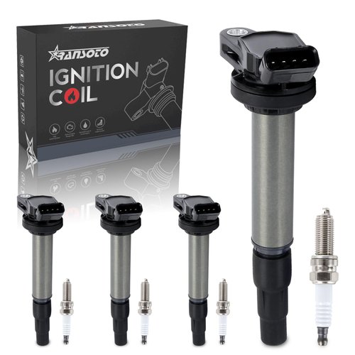 RANSOTO Ignition Coil And Iridium Spark Plug Compatible With 2009-2014 Toyota Corolla Matrix Prius, Pontiac Vibe, Scion xD, Lexus CT200h 1.8L Replaces UF-596 93501 C1714 GN10341