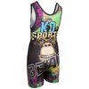 KO Sports Gear - Unisex Wrestling Singlet (Mat Monkey, Youth Medium)