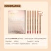 DENESTUP 12 pcs Lipstick Pencil Matte Lip Liner Set, Plump Nude Lip Shape No Smudge Longwear Non-sticky High Pigmented Natural Lip Gloss Primer Makeup (A)