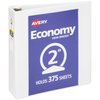 Avery Economy View 3 Ring Binder, 2" Round Rings, 1 White Binder (05731)