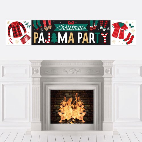 Big Dot of Happiness Christmas Pajamas - Holiday Plaid PJ Party Decorations Party Banner