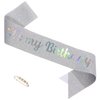 ZHBDPaty "It's my Brithday Birthday Girl Sash Silver with Pearl Safety Pin Party Favors For Girl Women