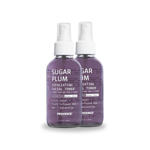 Provence Beauty Sugar Plum Exfoliating Facial Toner – Exfoliating Skin Care Toner for Face – Ideal Face Toner – Clarifies Pores, Visibly Smooths Texture (Pack of 2)