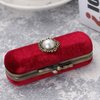 Cabilock Fashion Retro Velvet Lipstick Box Lip Balm Organizer Bag Durable Soft Cosmetic Storage Case with Mirror (Red)