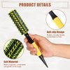 VOCOSTE Round Hair Brush, Hair Brushes for Women, Nylon Bristle Pins Round Brush, Styling Hair Brush for Wet, Dry, Wig, Straight Hair, Yellow, 10.04"x1.77"