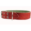 Genuine Leather Dog Collar, Padded, Red 1.75" Wide. Fits 23"-27" neck size Great Dane Mastiff