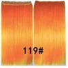 iLUU Orange Color Synthetic Hair Long Straight Clip In Hair Extensions 24" 100g Long Natural Thick Hairpieces 5 Clips In Hair Extensions For Girl Woman Party Wedding 100Grams