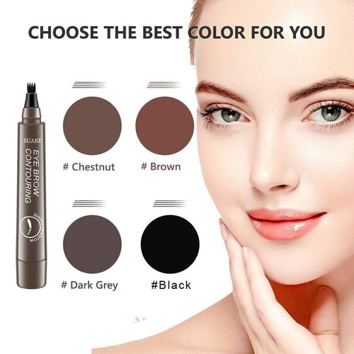 Liquid Eyebrow Pen - Upgrade Eyebrow Pencil TattooPen, Eyebrow Makeu, Long Lasting, Waterproof and Smudge-proof (Gray brown#4)