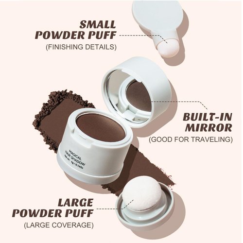 Boobeen Hairline Powder Hair Root Touch-Up Quick Cover Thinning Hair, Waterproof Hair Shadow Concealer Hair Color Filler to Cover Gray Hair, Eyebrow, Multi-use