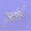 JIALWSJWAN Bridal Hair Comb Clip Pin Rhinestone Pearl Wedding Hair Accessories for Engagements, Christenings, Parties, and Proms，Silver