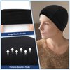Janmercy 4 Pcs Bamboo Fiber Wig Cap Bamboo Wig Liner Cap for Women Hairloss Elastic Breathable Bald Cap Under Wigs (Black, Beige)