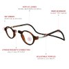 Clic Magnetic Reading Glasses, Computer Readers, Replaceable Lens, Adjustable Temples, Classic, (S-M, Matte Tortoise, 2.00 Magnification)